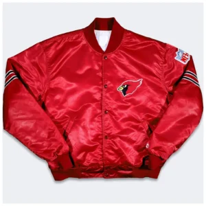 80s Arizona Cardinals Bomber Red Satin Jacket