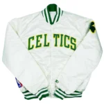 90’s Boston Celtics Bomber White Satin Jacket