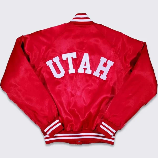 80’s Utah Utes Red Bomber Jacket - Image 2
