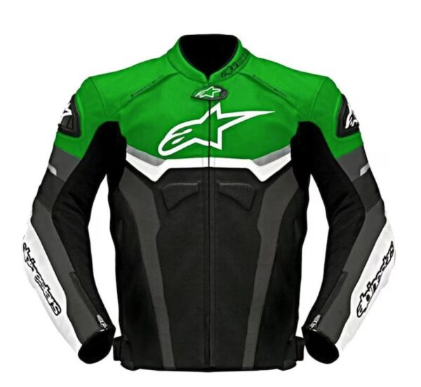 ALPINESTARS GREEN LEATHER JACKET