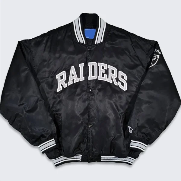 90’s Oakland Raiders Black Bomber Jacket
