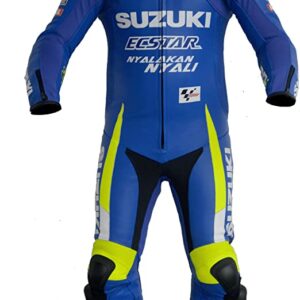 Suzuki Ecstar Motorbike Racing Leather Suit Motorcycle Sports Riding & Racing Suit