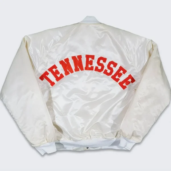 80’s Tennessee Volunteers White Bomber Jacket - Image 2